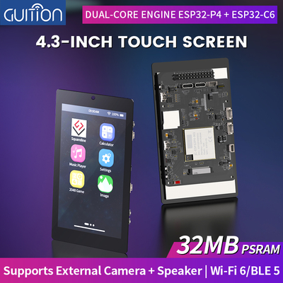 JC4880P443C_I_W 高コスト性能4.3インチ IPSタッチスクリーン開発キット ESP32P4/ESP32-C6デュアルプラットフォームをサポート